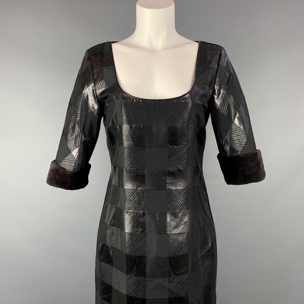 GIORGIO ARMANI Size 10 Black Viscose Blend Cocktail Dress - Picture 2 of 6